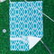 Geometric Diamond Waffle Weave Golf Towel - In Context