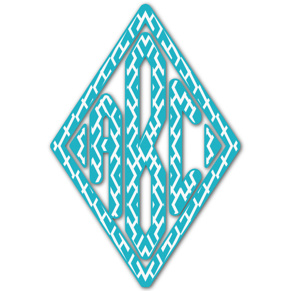 Custom Geometric Diamond Monogram Decal - Custom Sizes (Personalized)