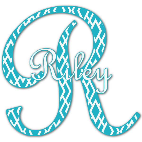 Custom Geometric Diamond Name & Initial Decal - Up to 12"x12" (Personalized)