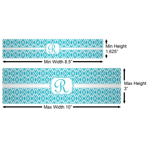 Geometric Diamond Water Bottle Labels w/ Dimensions