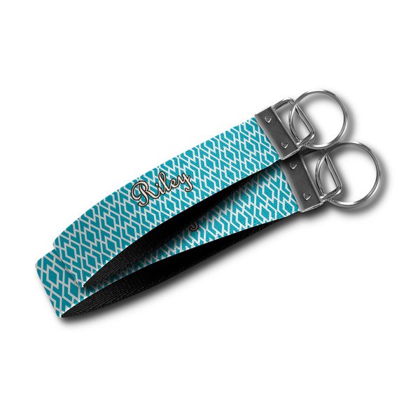 Geometric Diamond Webbing Keychain FOBs - Size Comparison