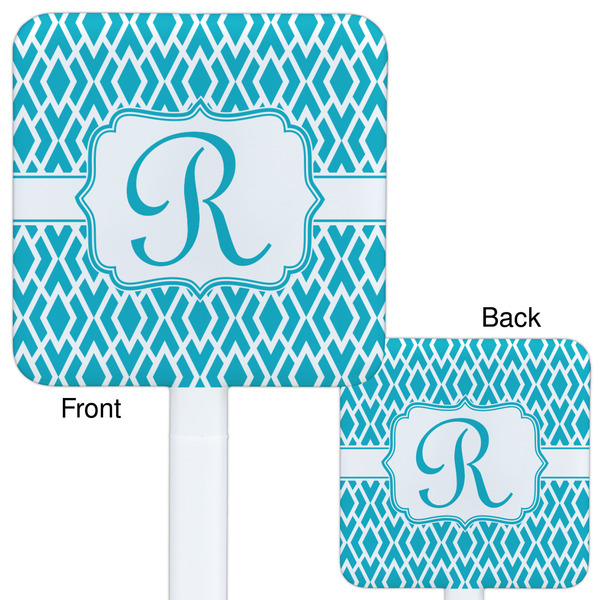 Geometric Diamond White Plastic Stir Stick - Double Sided - Approval