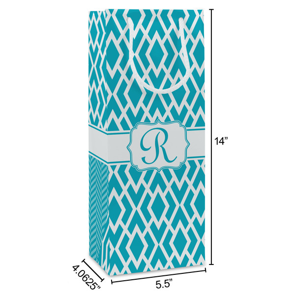 Geometric Diamond Wine Gift Bag - Dimensions