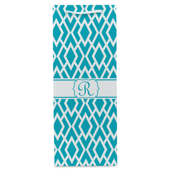 Geometric Diamond Wine Gift Bag - Gloss - Front