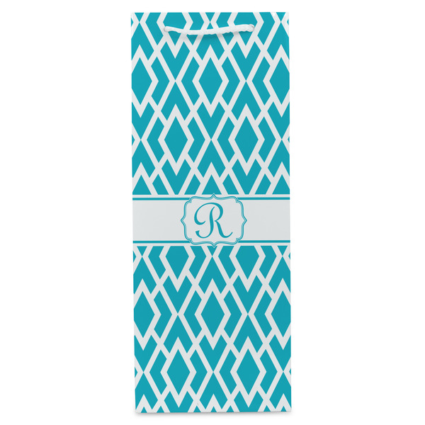 Geometric Diamond Wine Gift Bag - Matte - Front