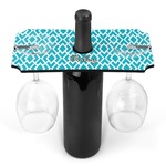 Geometric Diamond Wine Bottle & Glass Holder (Personalized)
