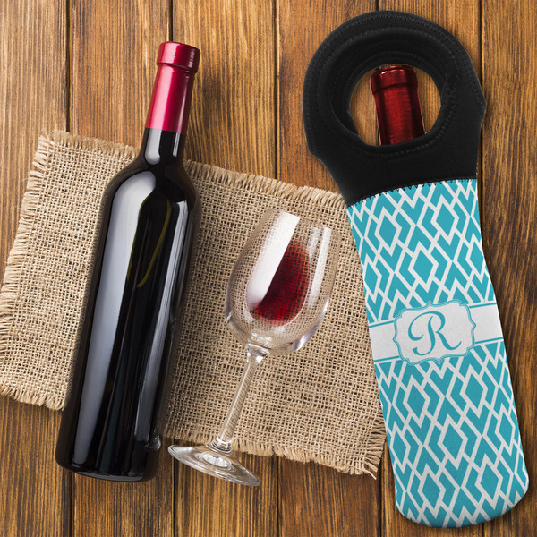 Geometric Diamond Wine Tote Bag - FLATLAY