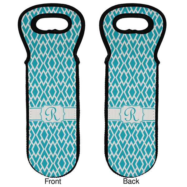 Geometric Diamond Wine Tote Front & Back