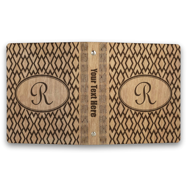 Geometric Diamond Wood 3-Ring Binders - 1" Half-Letter - Approval