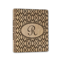 Geometric Diamond Wood 3-Ring Binder - 1" Half-Letter Size (Personalized)