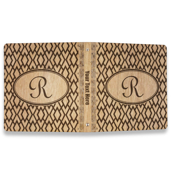 Geometric Diamond Wood 3-Ring Binders - 1" Letter - Approval