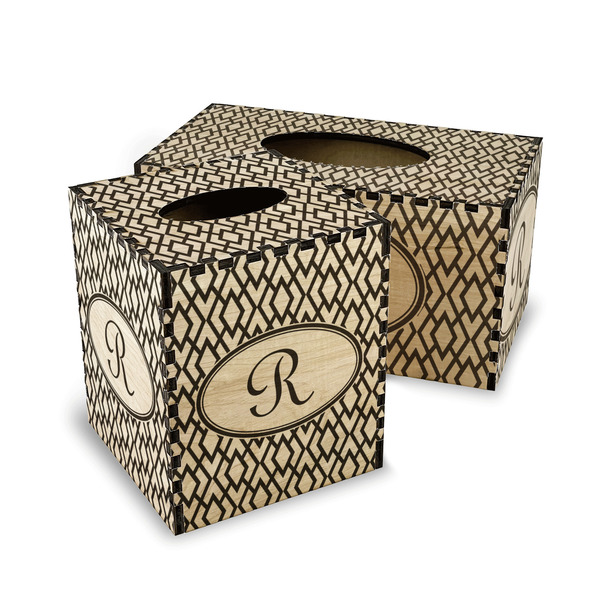 Geometric Diamond Wood Tissue Box Covers - Parent/Main