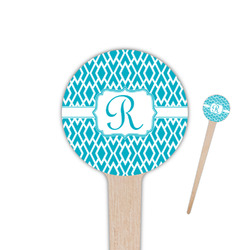 Geometric Diamond 4" Round Wooden Food Picks - Double Sided (Personalized)