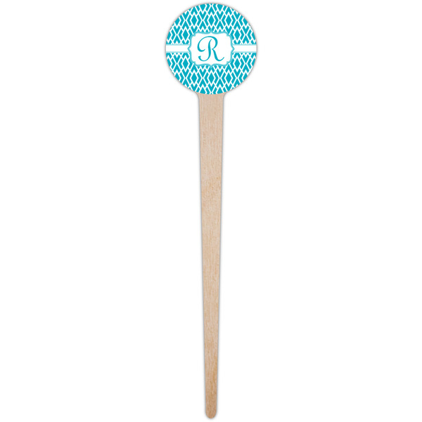 Geometric Diamond Wooden 4" Food Pick - Round - Single Pick