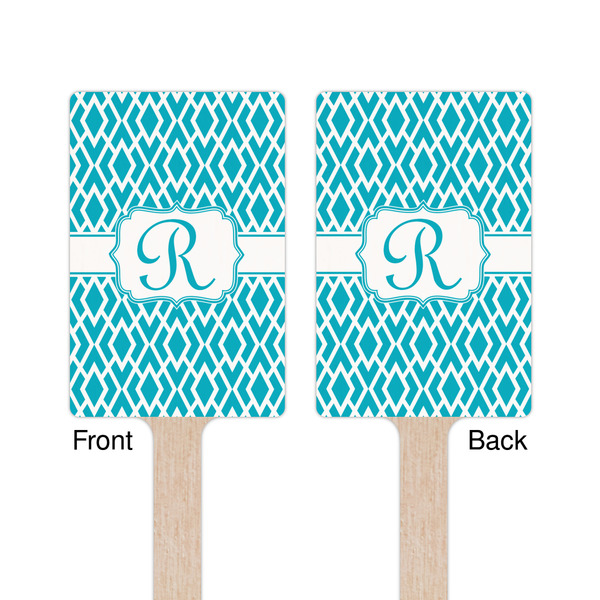 Geometric Diamond Wooden 6.25" Stir Stick - Rectangular - Double Sided - Front & Back
