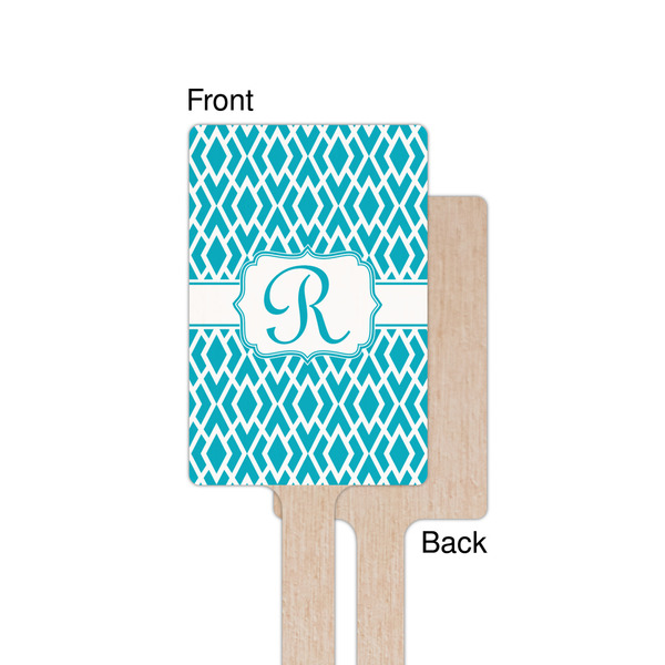 Geometric Diamond Wooden 6.25" Stir Stick - Rectangular - Single - Front & Back