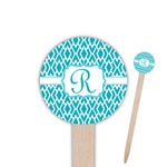 Geometric Diamond Round Wooden Food Picks (Personalized)