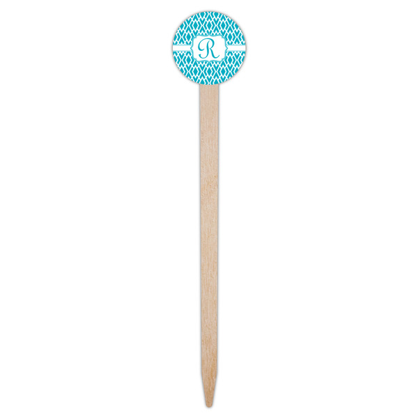 Geometric Diamond Wooden 6" Food Pick - Round - Single Pick