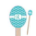 Geometric Diamond Oval Wooden Food Picks (Personalized)