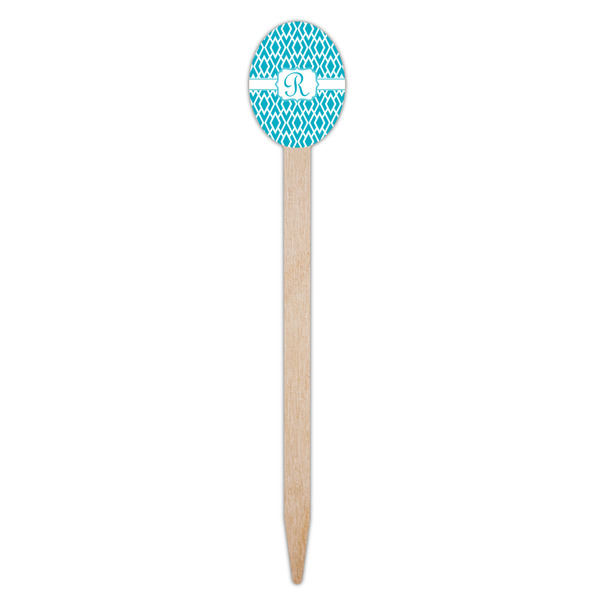Geometric Diamond Wooden Food Pick - Oval - Single Pick