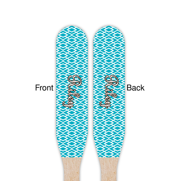 Geometric Diamond Wooden Food Pick - Paddle - Double Sided - Front & Back