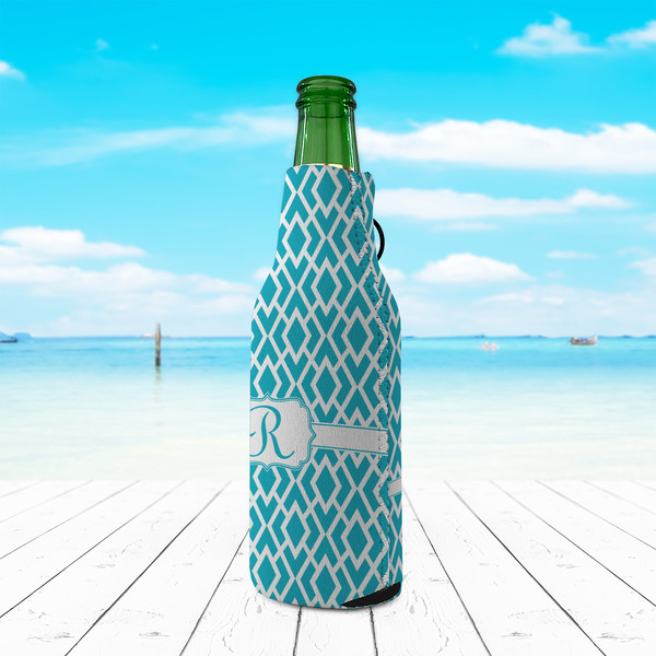 Geometric Diamond Zipper Bottle Cooler - LIFESTYLE