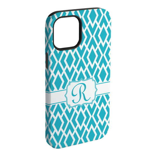 Custom Geometric Diamond iPhone Case - Rubber Lined - iPhone 15 Plus (Personalized)