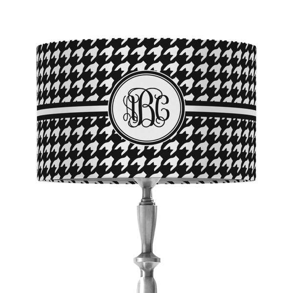 Houndstooth 12" Drum Lampshade - ON STAND (Fabric)