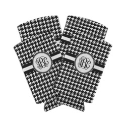 Houndstooth Can Cooler (tall 12 oz) - Set of 4 (Personalized)