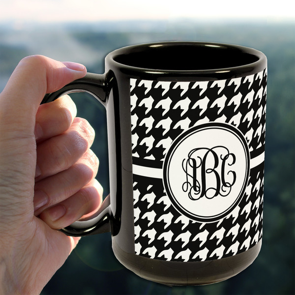 Houndstooth 15oz. Black Mug - LIFESTYLE