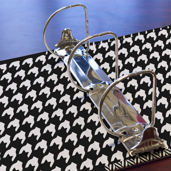 Houndstooth 3 Ring Binders - Full Wrap - 3" - DETAIL