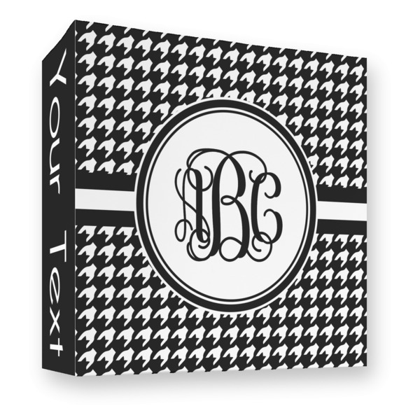 Custom Houndstooth 3 Ring Binder - Full Wrap - 3" (Personalized)