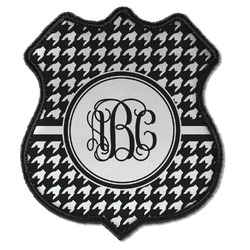 Houndstooth Iron On Shield Patch C w/ Monogram