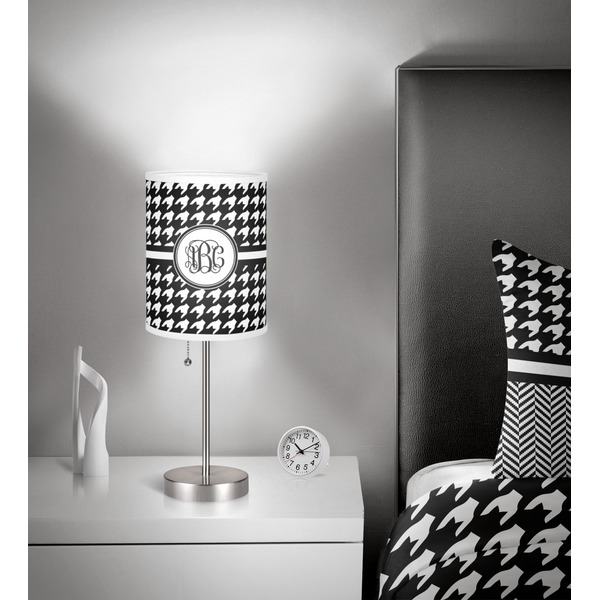Houndstooth 7 inch drum lamp shade - in room