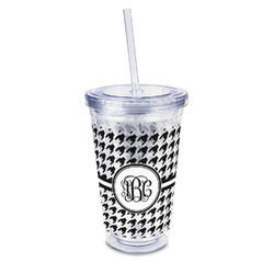 Houndstooth 16oz Double Wall Acrylic Tumbler with Lid & Straw - Full Print (Personalized)