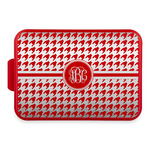 Houndstooth Aluminum Baking Pan with Red Lid (Personalized)