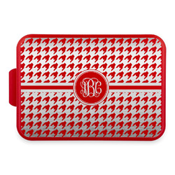 Houndstooth Aluminum Baking Pan with Red Lid (Personalized)