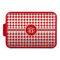 Houndstooth Aluminum Baking Pan - Red Lid - FRONT