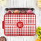 Houndstooth Aluminum Baking Pan - Red Lid - LIFESTYLE