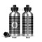 Houndstooth Aluminum Water Bottle - Front and Back