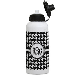 Houndstooth Water Bottles - Aluminum - 20 oz - White (Personalized)
