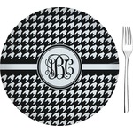 Houndstooth 8" Glass Appetizer / Dessert Plates - Single or Set (Personalized)
