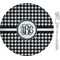 Houndstooth 8" Glass Appetizer / Dessert Plates - Single or Set (Personalized)