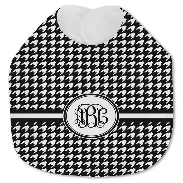 Custom Houndstooth Jersey Knit Baby Bib w/ Monogram