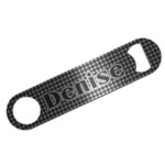 Houndstooth Bar Bottle Opener - Silver w/ Monogram