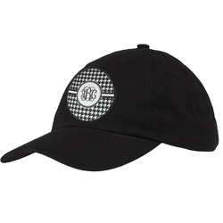 Houndstooth Baseball Cap - Black (Personalized)