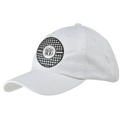 Houndstooth Baseball Cap - White (Personalized)