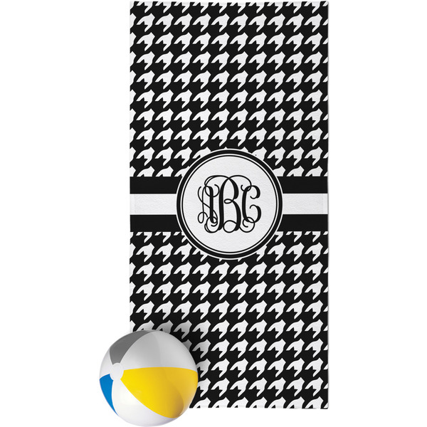 Custom Houndstooth Beach Towel (Personalized)