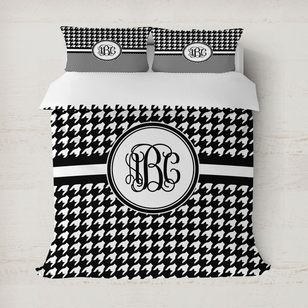 Custom Houndstooth Duvet Cover Set - Full / Queen (Personalized)