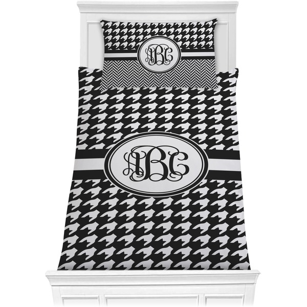Custom Houndstooth Comforter Set - Twin (Personalized)